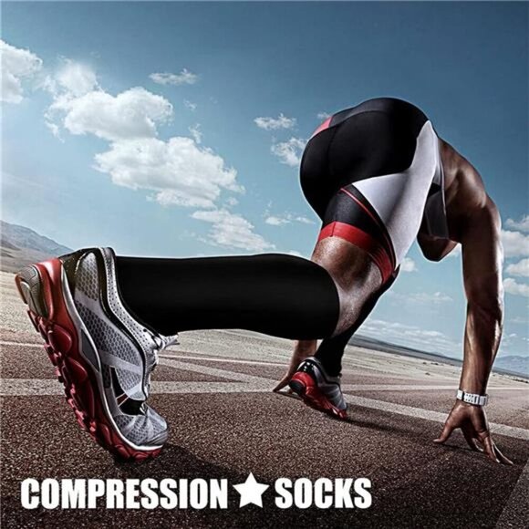 Compression Socks for Women & Men Circulation (3 Pairs) 15-20 mmHg - Picture 3 of 8